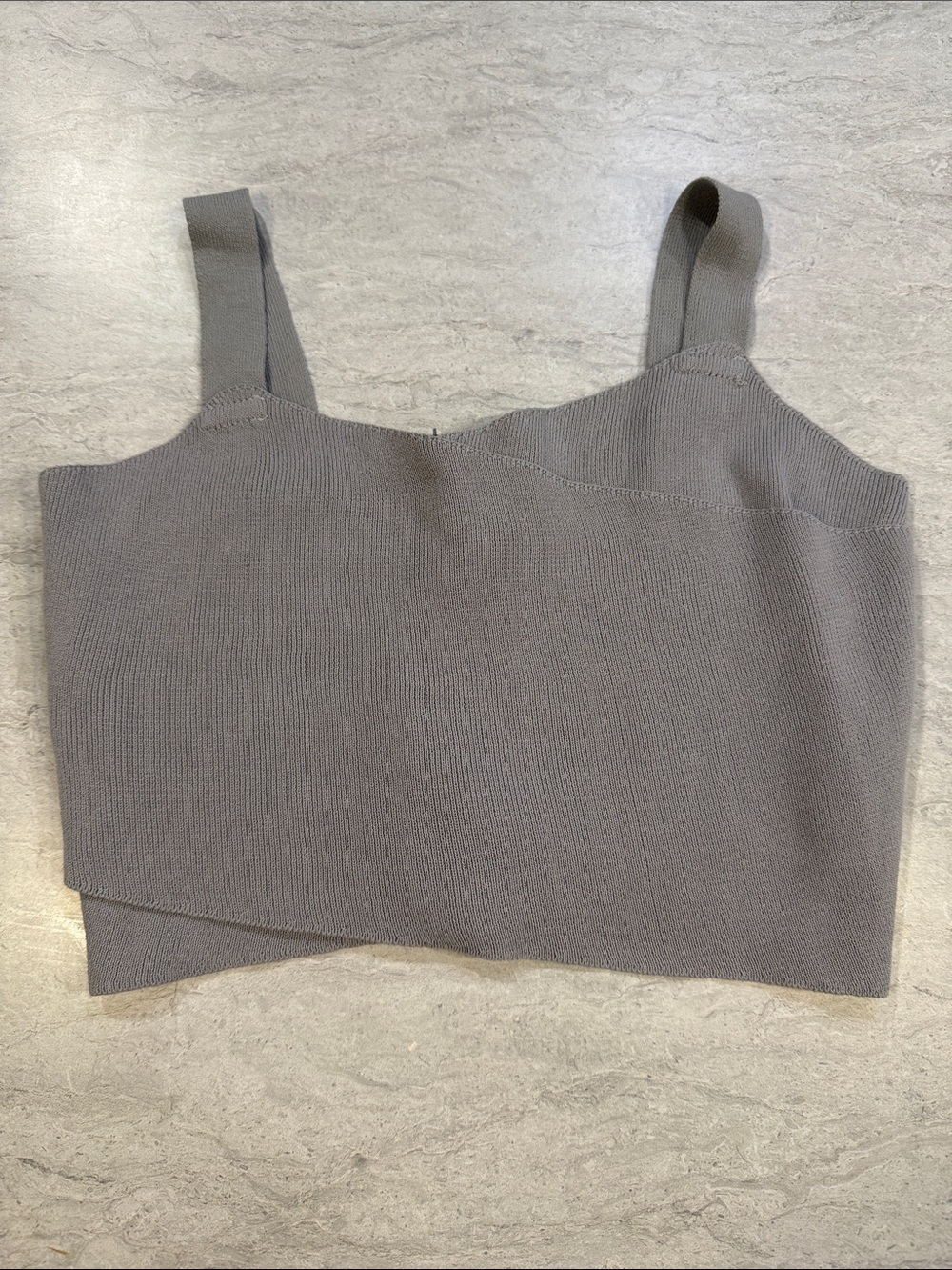 Women’s Knit Square-Neck Tank Top - Gray